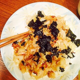 調味料不要☆キャベツとシラス炒めの韓国海苔和え